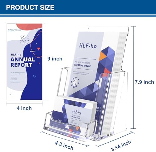 Brochure Holder 4x9 Inch Acrylic Literature Holders Clear Flyer Display Stand with Business Card Slot Pamphlet Holder Multi Purpose Organizer for Office, Lobby, Hotels, Trade Shows, 12 Pack - Image 3