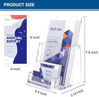 Brochure Holder 4x9 Inch Acrylic Literature Holders Clear Flyer Display Stand with Business Card Slot Pamphlet Holder Multi Purpose Organizer for Office, Lobby, Hotels, Trade Shows, 4 Pack - Image 3