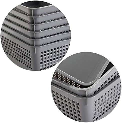 Aebeky A4 Size Plastic Paper Storage Trays,Desktop File Organizer Baskets,6-Packs (Grey) - Image 3