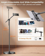 DIMONCOAT [Height-Adjustable & 360° Rotation Tablet Floor Stand Stable Base - Image 6