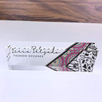 Artblox Personalized Name Plate For Desk | Black & White Marble Design On Clear Acrylic Glass | Custom Plaque Desk Name Plate Personalized Your Name And Credentials Office Office Sign Engraved Plaque - Image 4