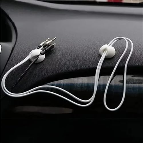 Cord Holder 20Pcs Cable Clips Winder Silicone Cable Organizer Desk Wire Storage Charger Cord Holder for Cords(White 20pcs) - Image 4