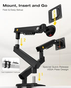 NB SmooVex™ Computer Monitor Mount, Monitor Stand fits up to 32 Inch, Mechanical Spring Monitor Arm, VESA 75/100 mm, Model-A5C - Image 4