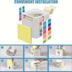 Post It Note Holder 5-in-1 Desktop Note Holder with Pop-Up Sticky Dispenser & Magnetic Paperclip Case - Image 5