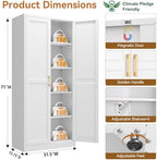 Polup 71" White Metal Kitchen Pantry Storage Cabinet with Doors and Shelves - Image 3