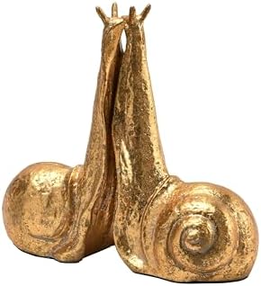 Creative Co-Op Decorative Distressed Cast Metal Snail Bookends, Gold by Unknown