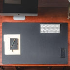 Dacasso 38" x 24" Black Leatherette Luxury Desk Pad Blotter w/Out Side Rails for Writing - Executive Desk Surface Protector & Essential Office Decor - Image 2