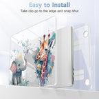 Case for 2026/2025/2024/2023 MacBook Air 15-inch Laptop Release M5 A3448 /M4 A3241 /M3 A3114 /M2 A2941, Stylish Protective Hard Shell Cover for MacBook Air 15.3 inch - Elephant & Giraffe - Image 5