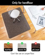 Baroyal Office Chair Mat for Hardwood Floor Under Desk Computer Rolling Chair Mat for Wood/Tile Floor Non-Slip Heavy Duty Desk Rug PVC Plastic Hard Floor Protector 45"x 53" (Dark Walnut) - Image 3