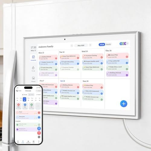Magnetic Mount Smart Digital Calendar 15.6 Inch for Fridge, White by JSUSOU
