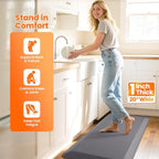 1-Inch Thick Anti-Fatigue Mat for Kitchen and Standing Desk, 20"x39", Grey - Image 5