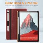 DTTO Leather Case for Galaxy Tab S10 Lite / S10 FE / S9 FE, Burgundy - Image 6