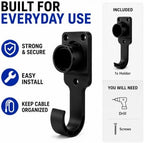 EV Charger Wall Mount Organizer Kit, 3-Piece Garage Charging Station Holder with Cable Management, Fits Most EV Charging Cables, Charger Not Included - Image 7