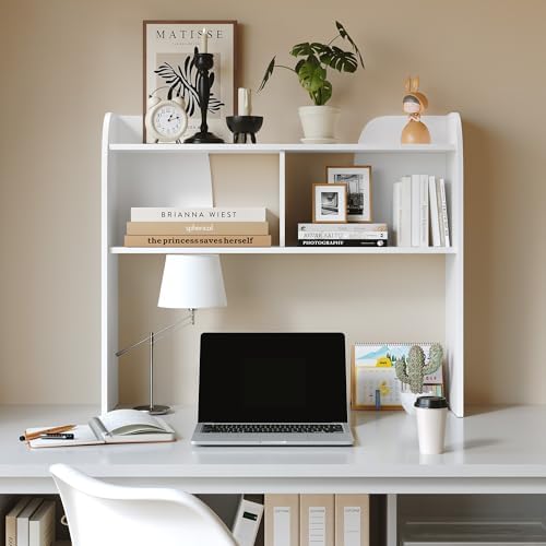 37" Wooden 3-Tier Desktop Bookshelf, White by JOEMEY