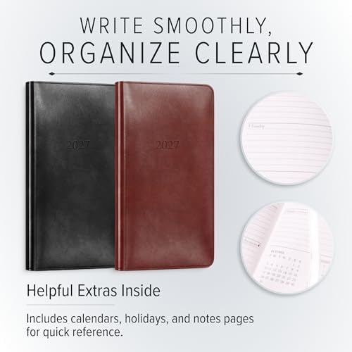 Gallery Leather Pocket Weekly Planner 2026-2027 Caribbean Fuchsia - Image 3