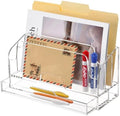 SANRUI Clear Desk Organizer Holder with Drawers, Acrylic File Mail Sorter by SANRUI