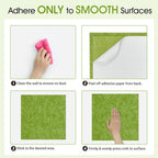 AKTOP Cork Bulletin Board 12x12, 1/2" Thick Felt Cork Board Tiles 12 Pack, Small Square Pin Board for Wall, Self Adhesive Corkboards with 120 Push Pin Wood Clips for School, Home & Office, Green - Image 7