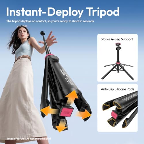 ULANZI MT44M Auto Open Magnetic Phone Tripod, 59" Selfie Stick with Remote - Image 2