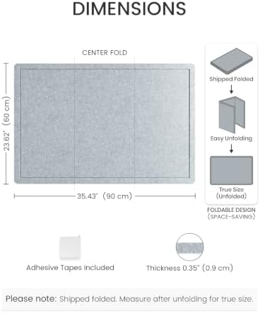 Fluxynara 35.4"x23.6" Large Bulletin Board,Slate Gray - Image 2