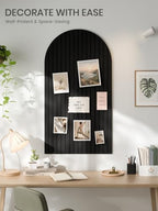 Large Arched Felt Bulletin Board 47.2''×25.5'', Black - Image 2