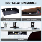 Under Desk Storage Shelf, Steel Under Desk Tray Mountable Add-On Shelf for Table Office Desk, Large (Pack of 2) - Image 7