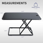 VIVO Black 32 in Single Top Standing Desk Converter, DESK-V032J - Image 3