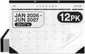 Desk Calendar 2026-2027 Large 22x17 Desk Calendar Jan 2026 - Jun 2027 Desk Blotter To-do List Planner (Black & White 12 Pack) by E-CLIPSUSA