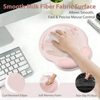 Sushret Mouse Pad and Keyboard Wrist Rest, 3-in-1 Gel Memory Foam Ergonomic Mouse Pad with Wrist Rest Set, Gaming Mousepad Arm Cushion Support for Computer Office Desk Accessories Cute Setup, Pink - Image 3