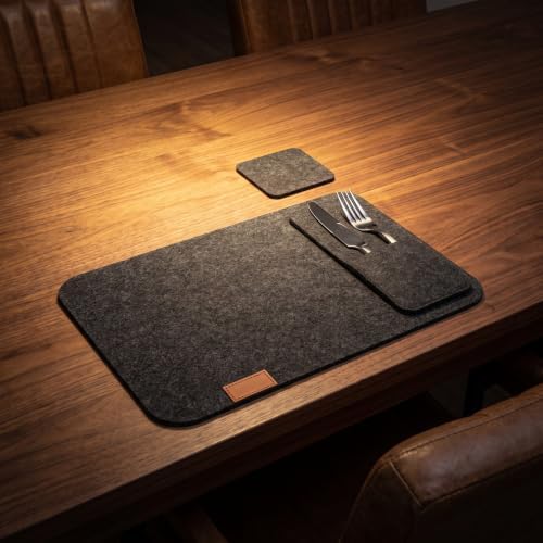 8 Sets Felt Dining Table Pads Set with Coasters and Cutlery Bags - Image 6