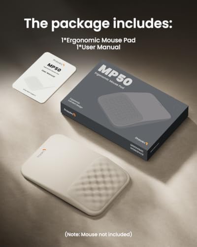 ProtoArc MP50 Ergonomic Mouse Pad with Wrist Support, Lycra Surface, Beige - Image 6