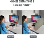 29.1" x 22.8" x 1.2" U-Shaped Desk Divider Partition, No Drill Freestanding Sound Absorbing Privacy Panel, Noise Reducing Cubicle Screen for Office Home & Classroom (Abalone) - Image 4