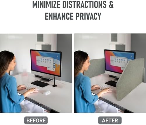 29.1" x 22.8" x 1.2" U-Shaped Desk Divider Partition, No Drill Freestanding Sound Absorbing Privacy Panel, Noise Reducing Cubicle Screen for Office Home & Classroom (Abalone) - Image 4