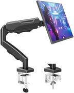 MOUNTUP Single Monitor Desk Mount Holds Screen up to 32 inch, Height Adjustable Monitor Arm, Full Motion Computer Monitors Stand with Clamp/Grommet Base, VESA Mounts Fit 4.4-19.8lbs Computer, Black by MOUNTUP