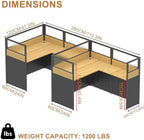 Nykto Office Cubicle Desk with Mute Privacy Panels (C2 Person-S, Walnut) - Image 2
