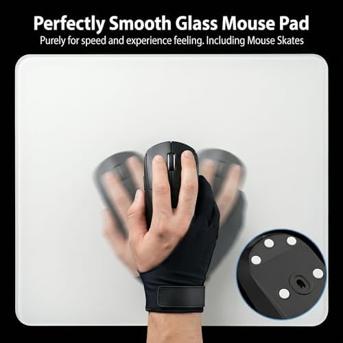 Glass Gaming Mousepad, 13x16 inch White Tempered Glass Mousepad, Professional Esport MousePads - Image 5