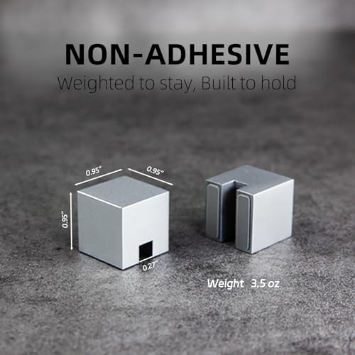(2 PCS - Black) Metal Cord Holder, Weighted Cable Organizer or Management, Heavy Wire Keeper for Nightstand, Bedside Table, Desk - N2U Cube Cords Strap for Phone USB-C, Lightning Charger Cables - Image 5
