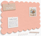 Scalloped Felt Bulletin Board 36 x 24 Inches, Pink Pin Board for Wall by EYAEYAEYA