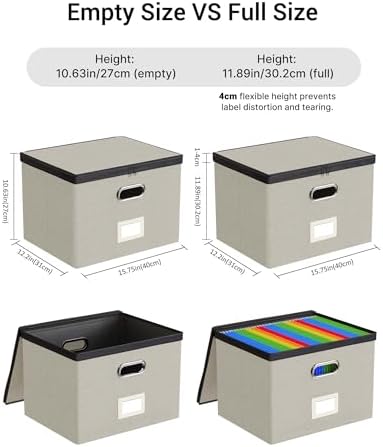 Oterri File Box Large 2-Pack Hanging Organizer for Letter/Legal-Size Folder - Image 4