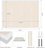 Miratino Large Bulletin Board 48x36 inch with Linen Cork Boards Wall Decor Hanging Pin Wood Framed Display Bulletin Cork Photo Picture Board Light for Room School Office 30-Pushpin White - Image 3