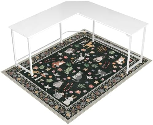 Office Chair Mat for Hardwood Floor & Tile Floor,48"X 60"-Colorful Animals by LreedyMat