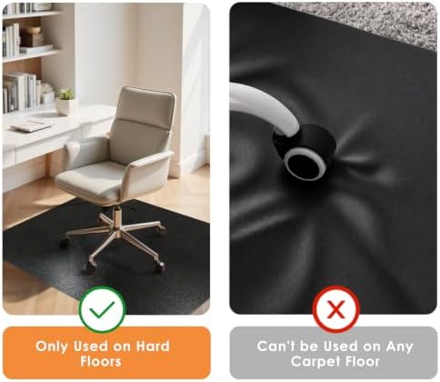 Kuyal Chair mat for Hardwood Floor, 51 x 63 inches Rectangle Floor Mats - Image 4