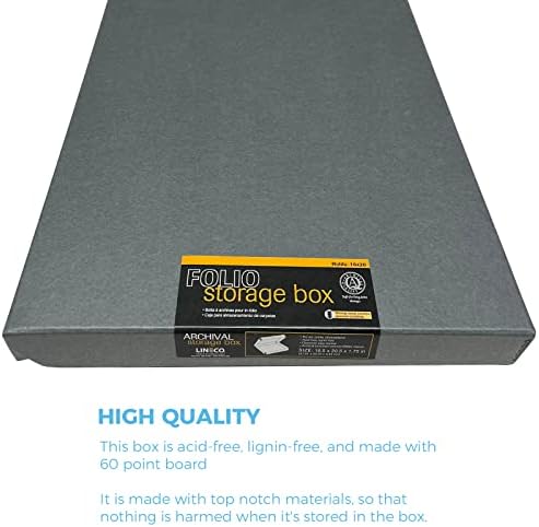 Lineco Clamshell Archival Storage Box, 16.5x20.5x1.75 Inch, Gray - Image 5