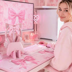 Mifoci Pink Bow Headphone Stand with Gaming Controller Holder - Image 5