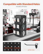 VEVOR Rotating Pegboard Display Stand, 7.4 x 7.4 x 17 in 4-Sided Spinning Peg Board Display with 24 Hooks, Thickened Cold-Rolled Steel Craft Rack Organizer for Grocery Retail Store Jewelry Shop, Black - Image 4