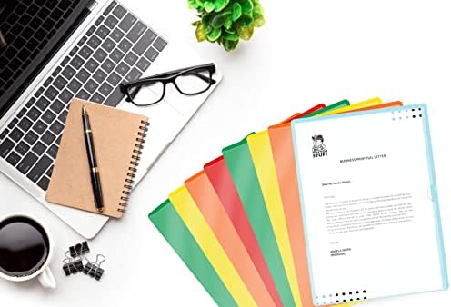 Assorted Color Vinyl Folders, Heavy Duty Plastic Folders with Clear Front Pocket, Doctor Stuff, Letter Size L-Type Document Holder for Home, Office and Medical, Pack of 100 - Image 5