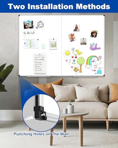 XBoard Magnetic Dry Erase Board 48 x 36 Inch, 4' x 3' Foldable White Board for Wall with Marker Tray, Silver Aluminum Frame Folding Message Presentation Board - Image 4