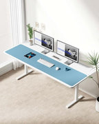 YSAGi Leather Desk Protector, Office Mat, Large Mouse Mat, Non-Slip PU Leather Blotter, Laptop Desk Mat, Waterproof Writing Pad for Office and Home(Sea Blue, 63" x 17.2") - Image 3
