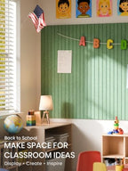 Bumusty 48"x 36" Large Felt Bulletin Board Tiles, Botanical Green - Image 5