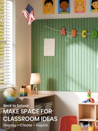 Bumusty 48"x 36" Large Felt Bulletin Board Tiles, Botanical Green - Image 5