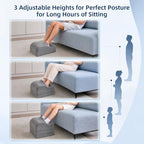 Foot Rest Under Desk, 3 Adjustable Heights for Various Height - Image 2